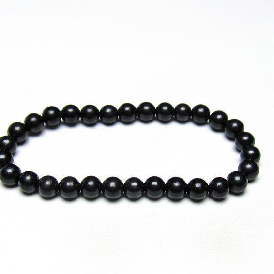 シュンガイト ブレスレット 6mm 一点物 メール便可 111-49620