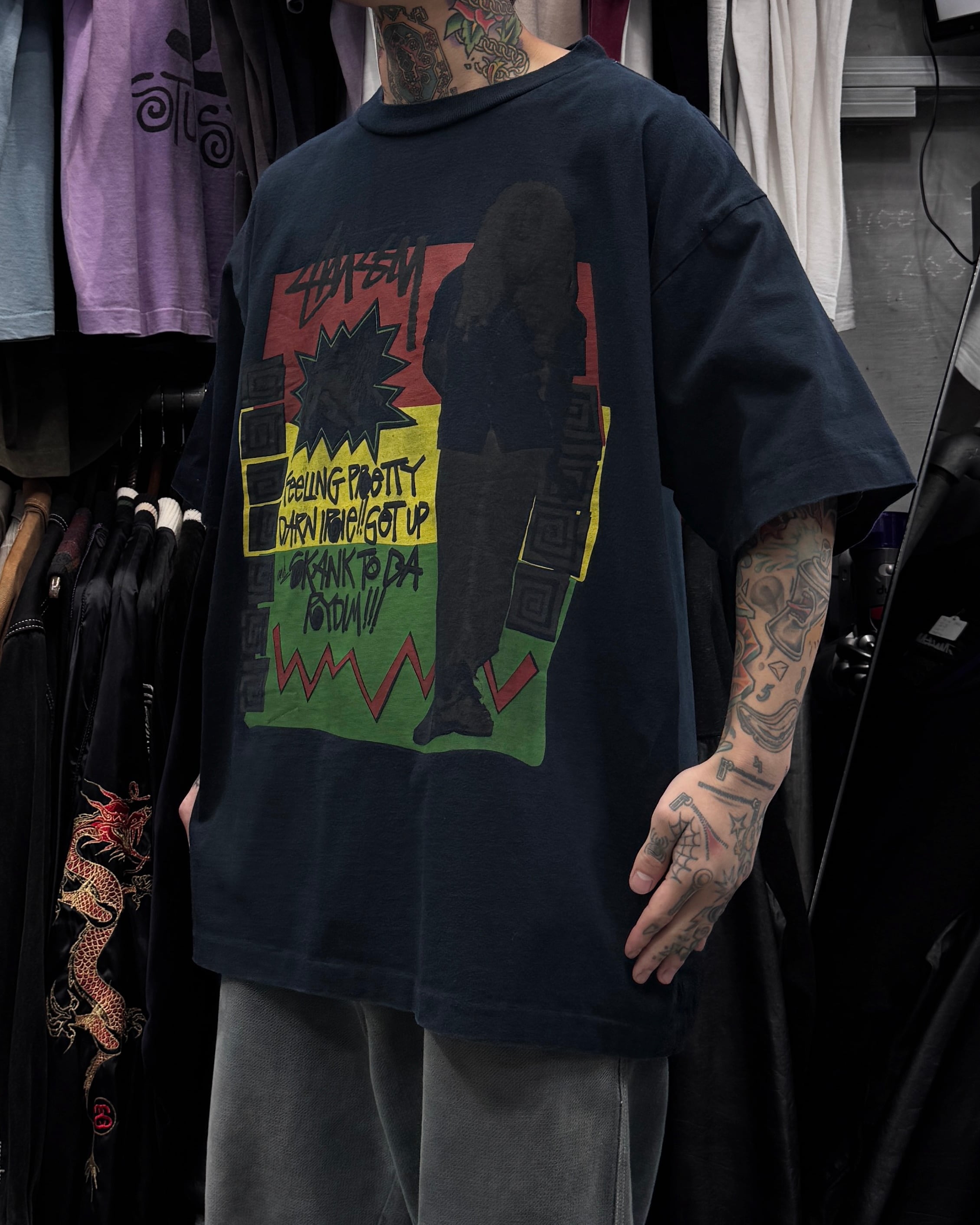 Special!!】90's bootleg stussy Bob Marley Design Tee “白タグ