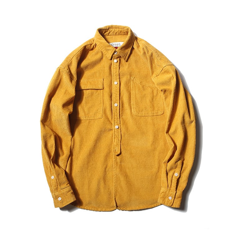 Yidao Vintage ese Retro SimpleCorduroyメンズシャツYouthLoose All-matchShirt-アリババ レトロ ビンテージ hip6-161112174571469