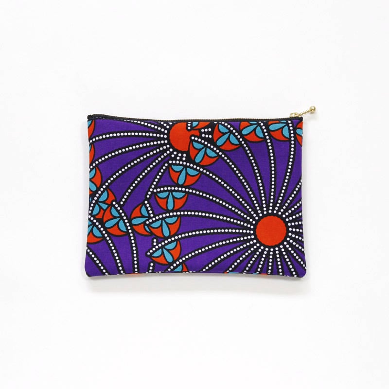 アフリカ布のフラットポーチ｜アフリカンプリント | カンガ屋 katikati