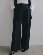 MANOF BELTED IN−TUCK WIDE PANTS NAVY