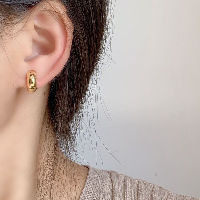 ピアス イヤリング ノンホールピアス 2type フープ ピアス風 シルバー