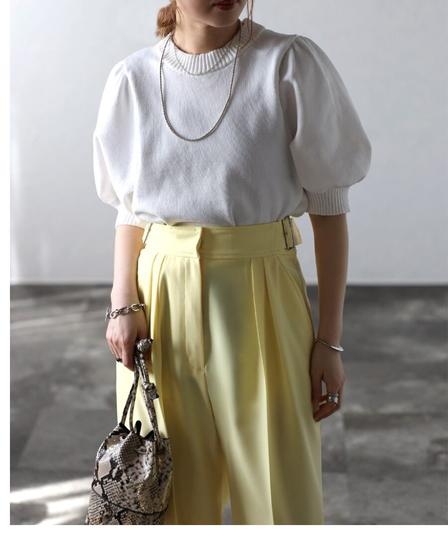 パフスリーブニットトップス【t-10958】.