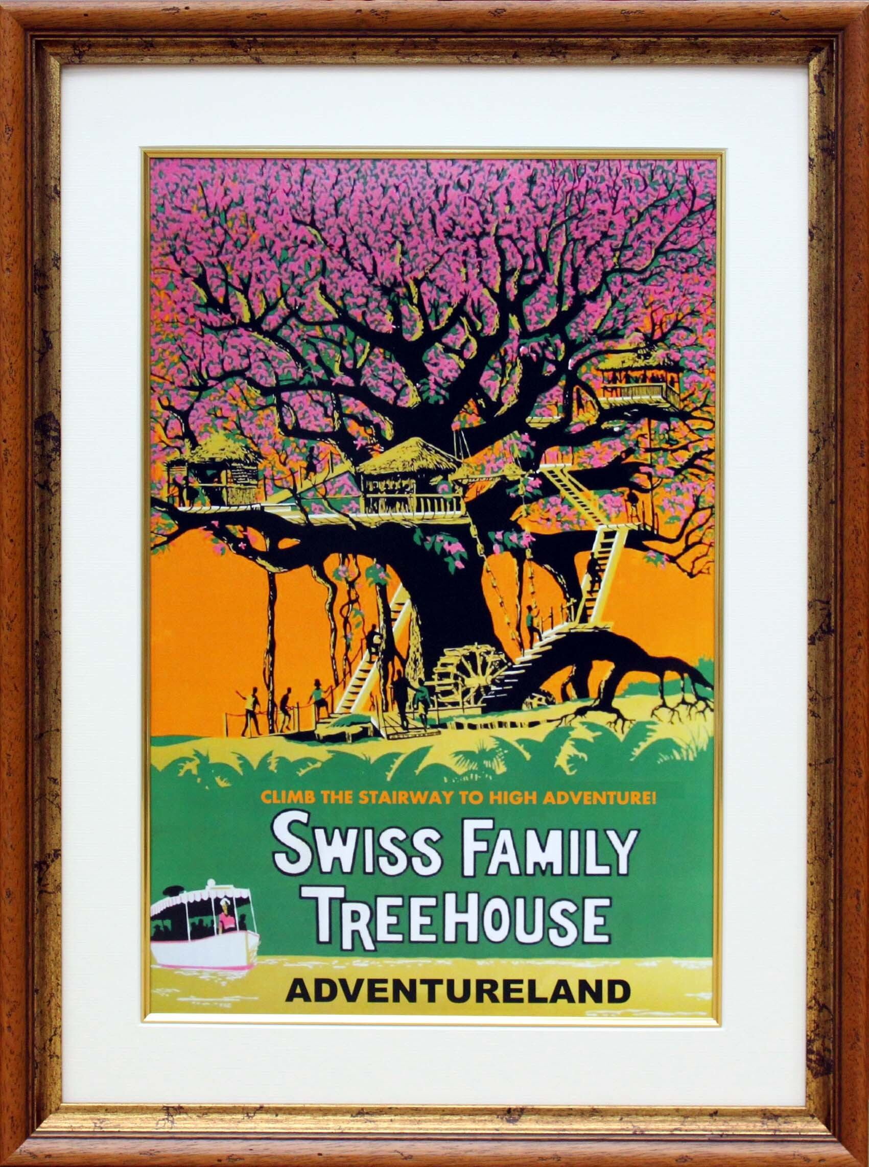 ディズニー テーマパーク アドベンチャーランド スイスファミリー ツリーハウス 展示用フック付ポスター ディズニー絵画 ポスター