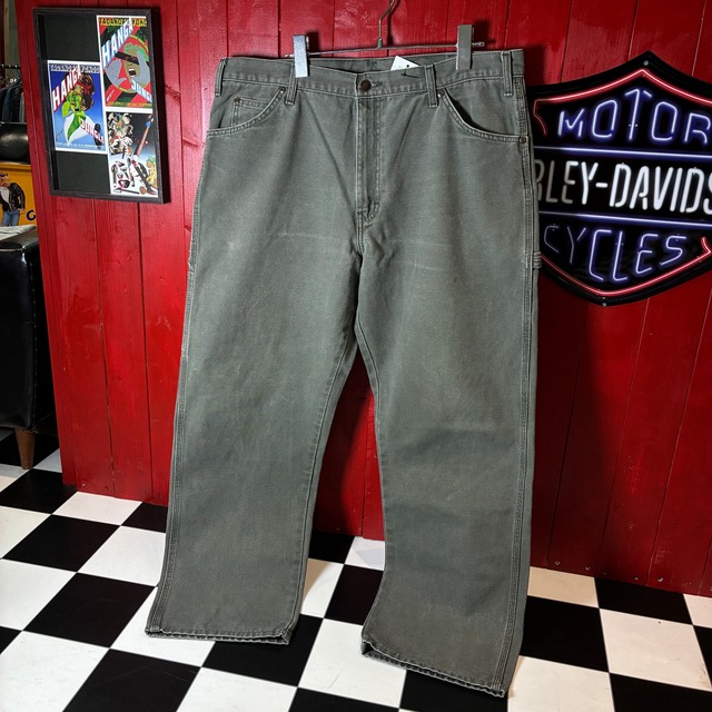 90s〜 メキシコ製　Dickies / ダックペインターパンツ カーキフェード / W38 L30