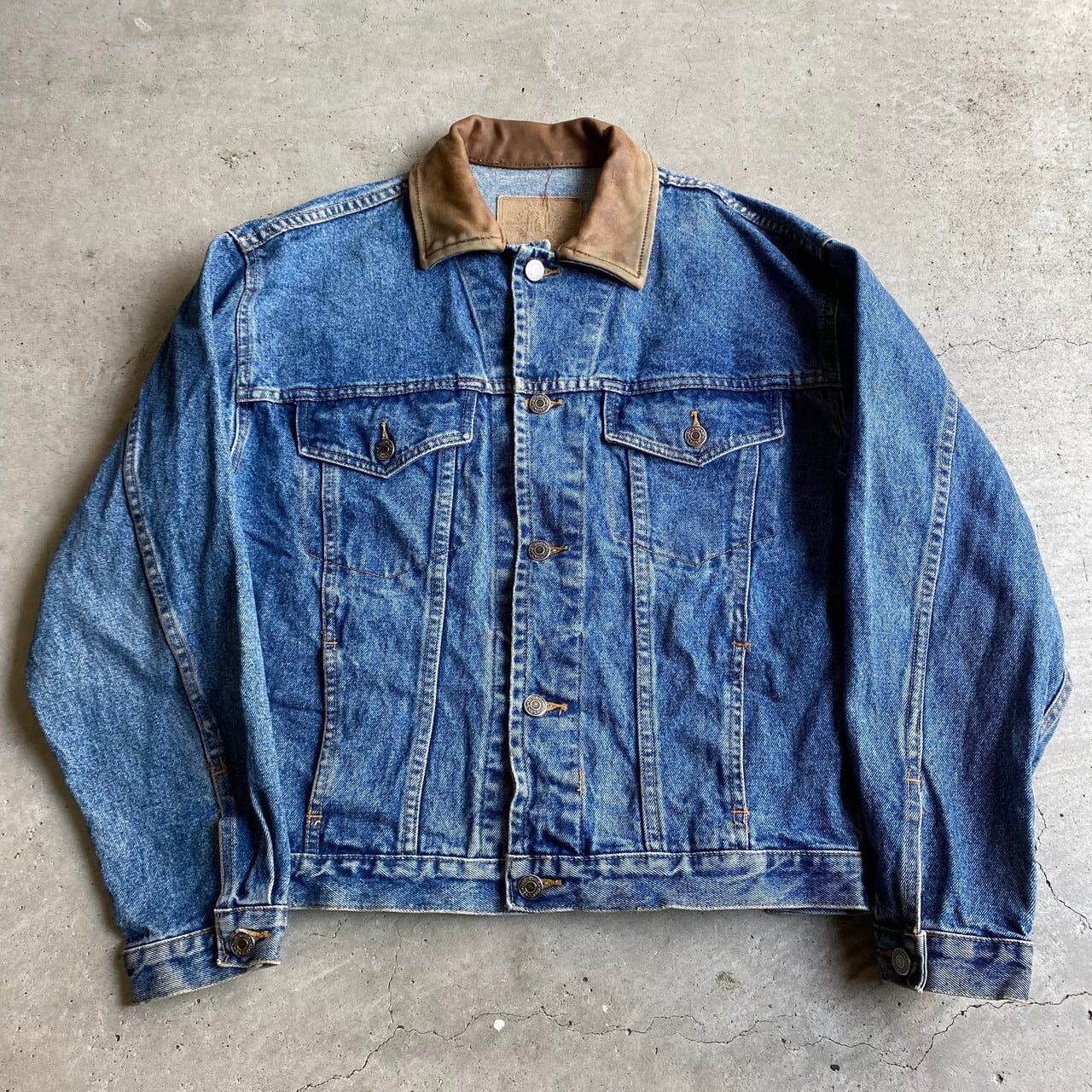 90年代 OLD GAP オールドギャップ レザー襟 デニムジャケット メンズM相当 古着 90S ヴィンテージ ビンテージ  【デニムジャケット】【2203AL15】【CS2212-30】 | cave 古着屋【公式】古着通販サイト