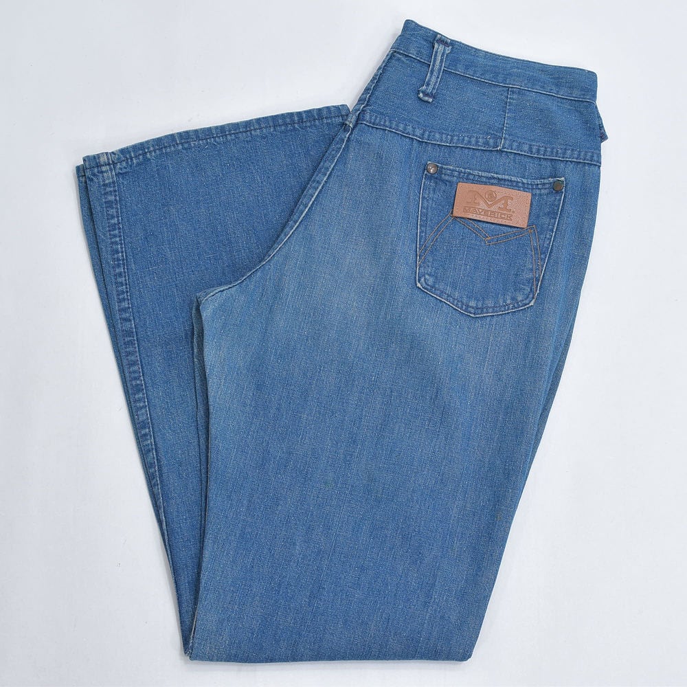 70s USA製 MAVERICK デニムパンツ W40 TALONZIP 入荷nowオンラインストア 70s USA製 MAVERICK デニムパンツ W40