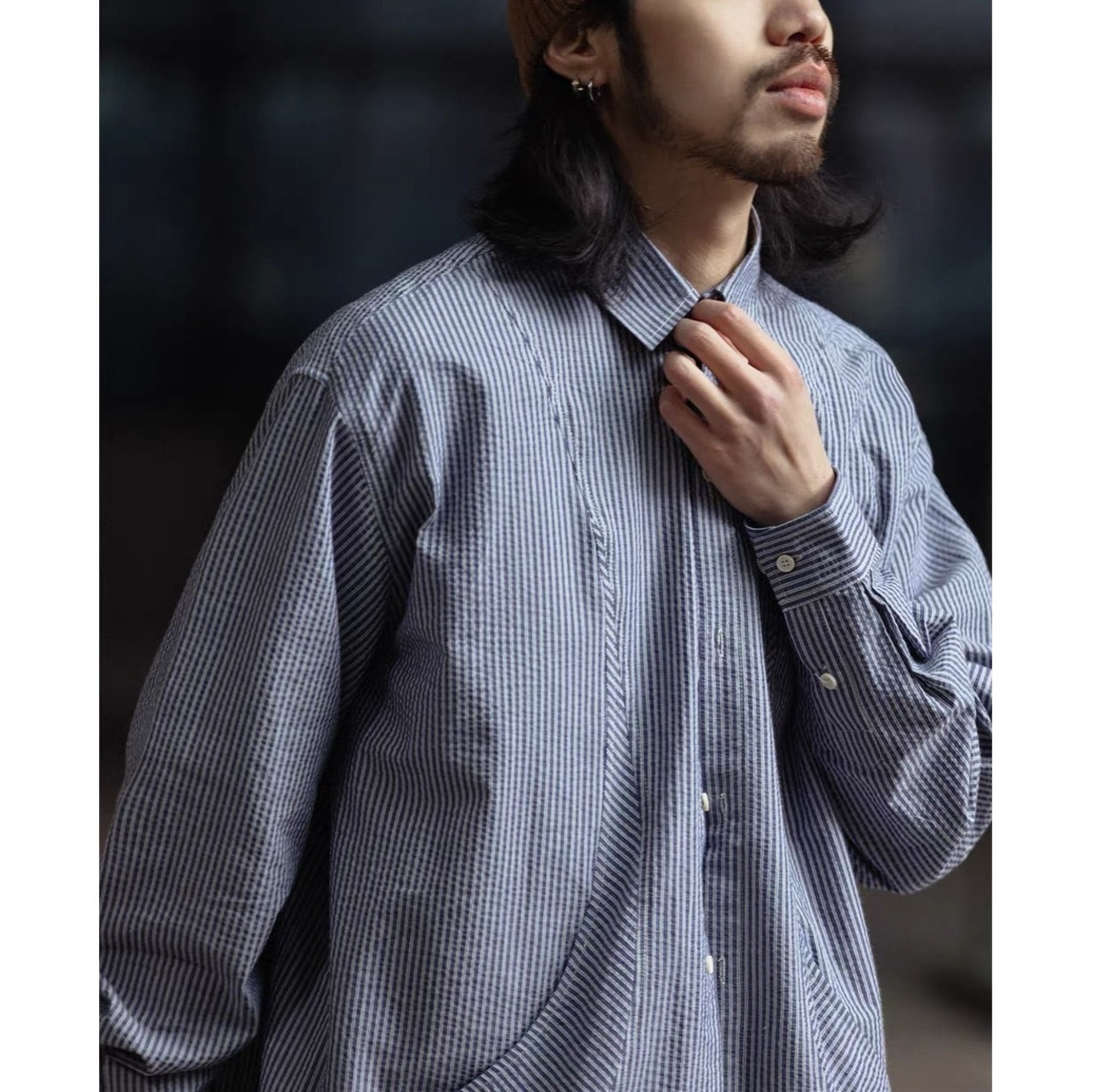 Striped big pocket shirt 1512 - 5