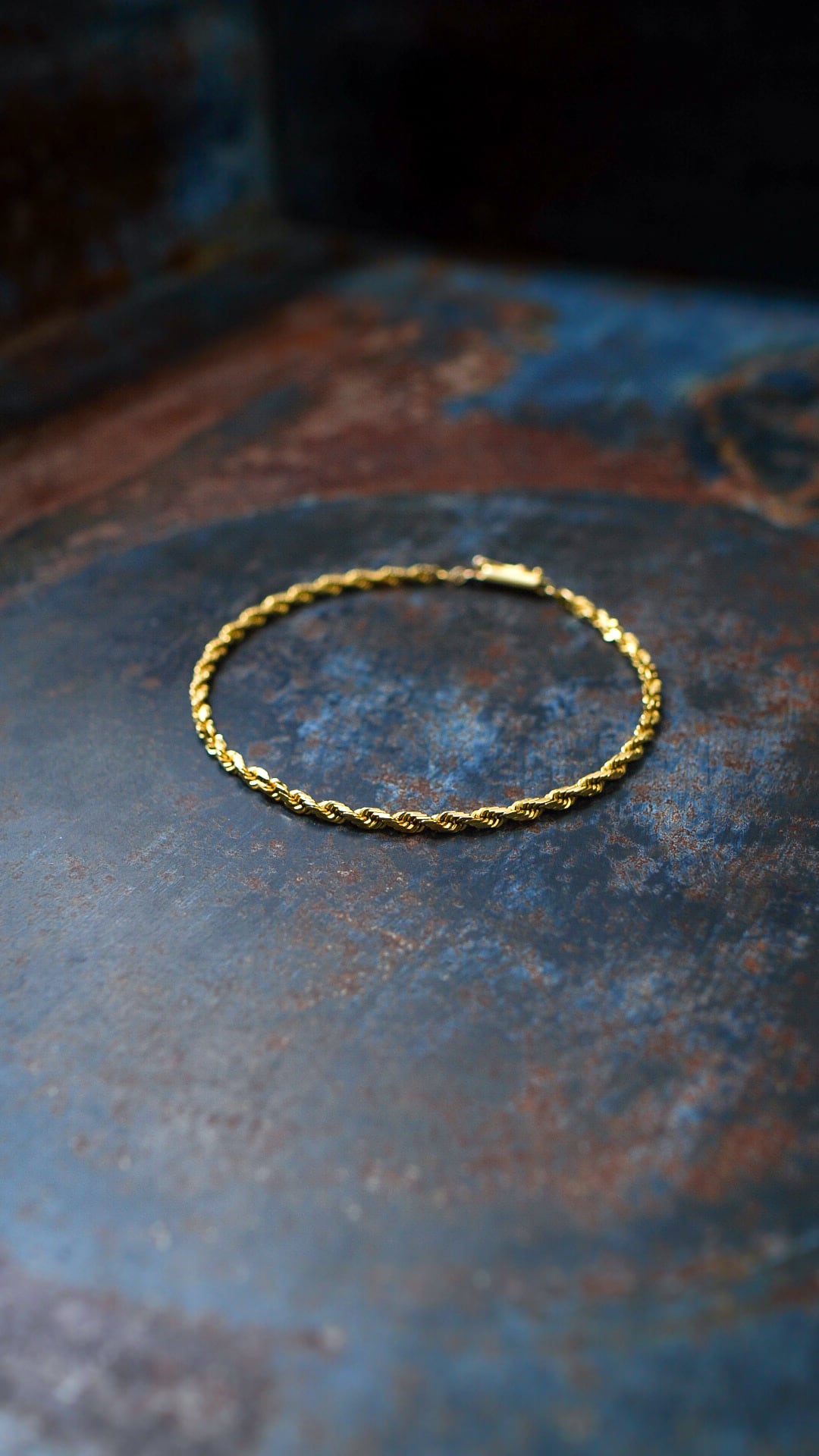 平成レトロ ヴィンテージ 金 GOLD K14刻印 ブレスレット アクセサリー VINTAGE】U.S. VINTAGE K14 イエロー ゴールド ロープ ブレスレット