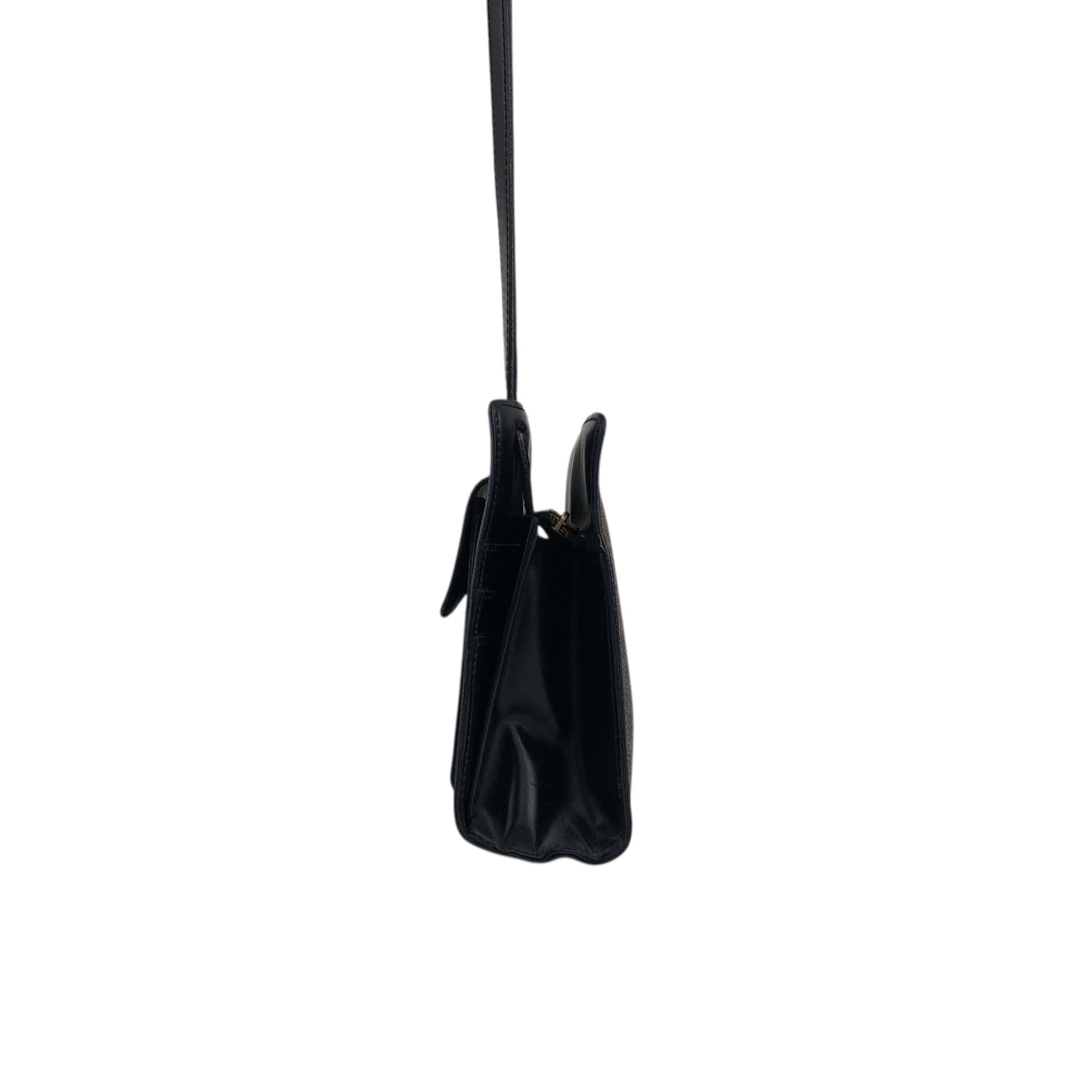 CELINE セリーヌ マカダム ショルダーバッグ ブラック PVC/レザー ミニ