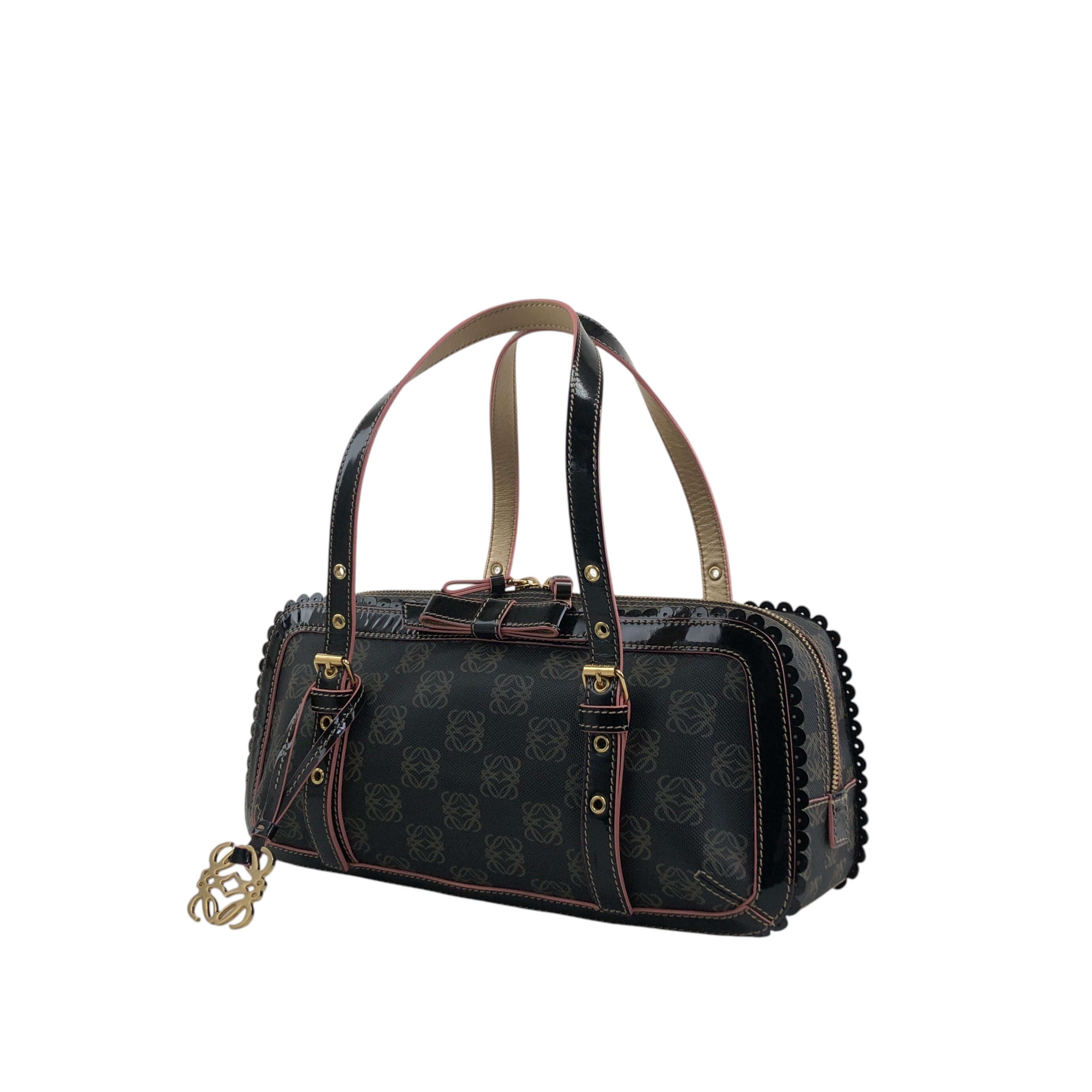 LOEWE ロエベ ドクターバッグ ボストンバッグ モノグラム ヴィンテージ LOEWE - LOEWE ロエベ バッグ / 90s レザーコンビ PVC ボストンバッグ