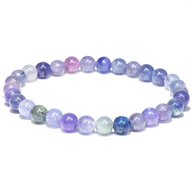 〔K2022-5〕高品質 約6mm ミックスタンザナイト Tanzanite 誕生石 ブレスレット