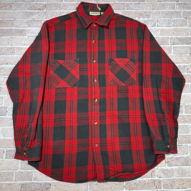 ST JOHN'S BAY RED/BLK FLANNEL SHIRT