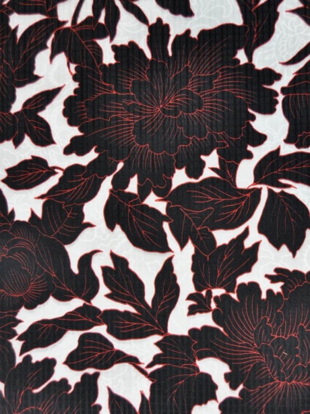 【受注商品】Rumi Rockきもの「黒牡丹」 赤黒　[A590]