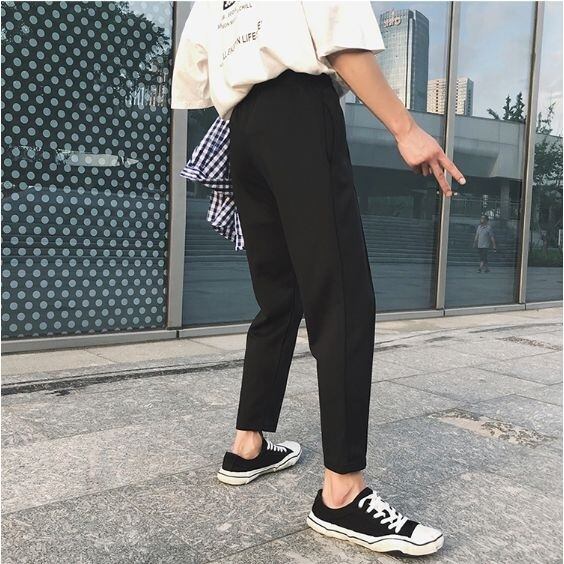 全3色 ストレートパンツ ウエストゴム シンプル ゆったり メンズ