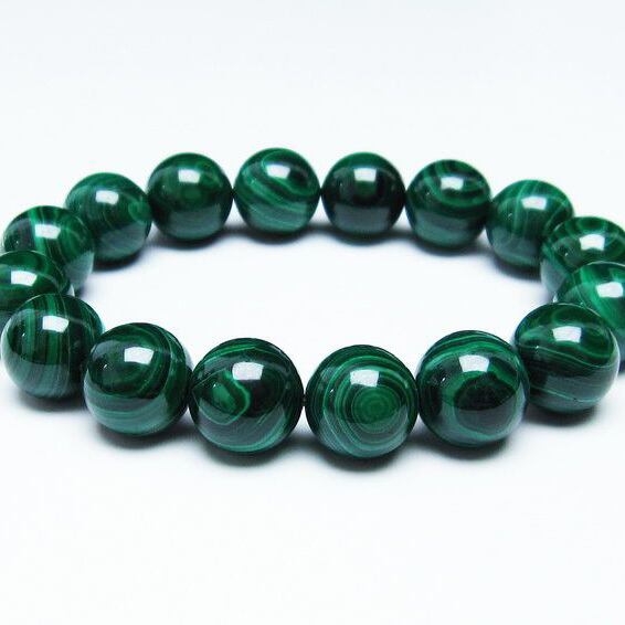 マラカイト ブレスレット 14mm 天眼 malachite 一点物 111-29383