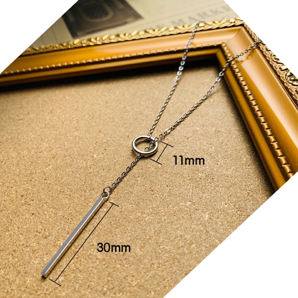 ラリエットネックレス シルバー ロジウムコーティング | Dimia