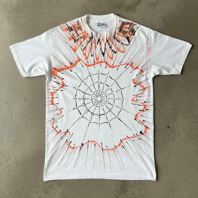 90s USA製 ペンキ スパイダーウェブ Tシャツ