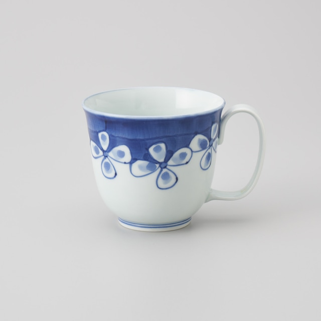【青花】“ フリーマグカップ（大）　花つなぎ     ”