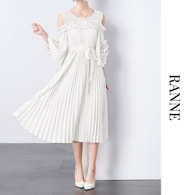 Pleated Bloom Dress　a0073