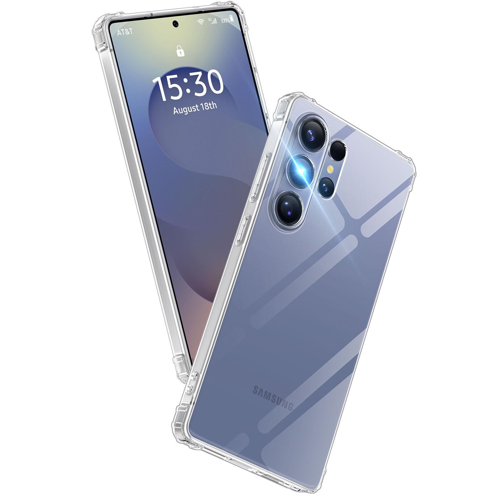 【在庫処分】Aunote Galaxy S25 Ultra ケース クリア 米軍MIL規格 耐衝撃 ストラップホール付き TPU 薄型 軽量 スマホケース 擦り傷防止 ワイヤレス充電対応 ギャラクシーs25 ultra ケース
