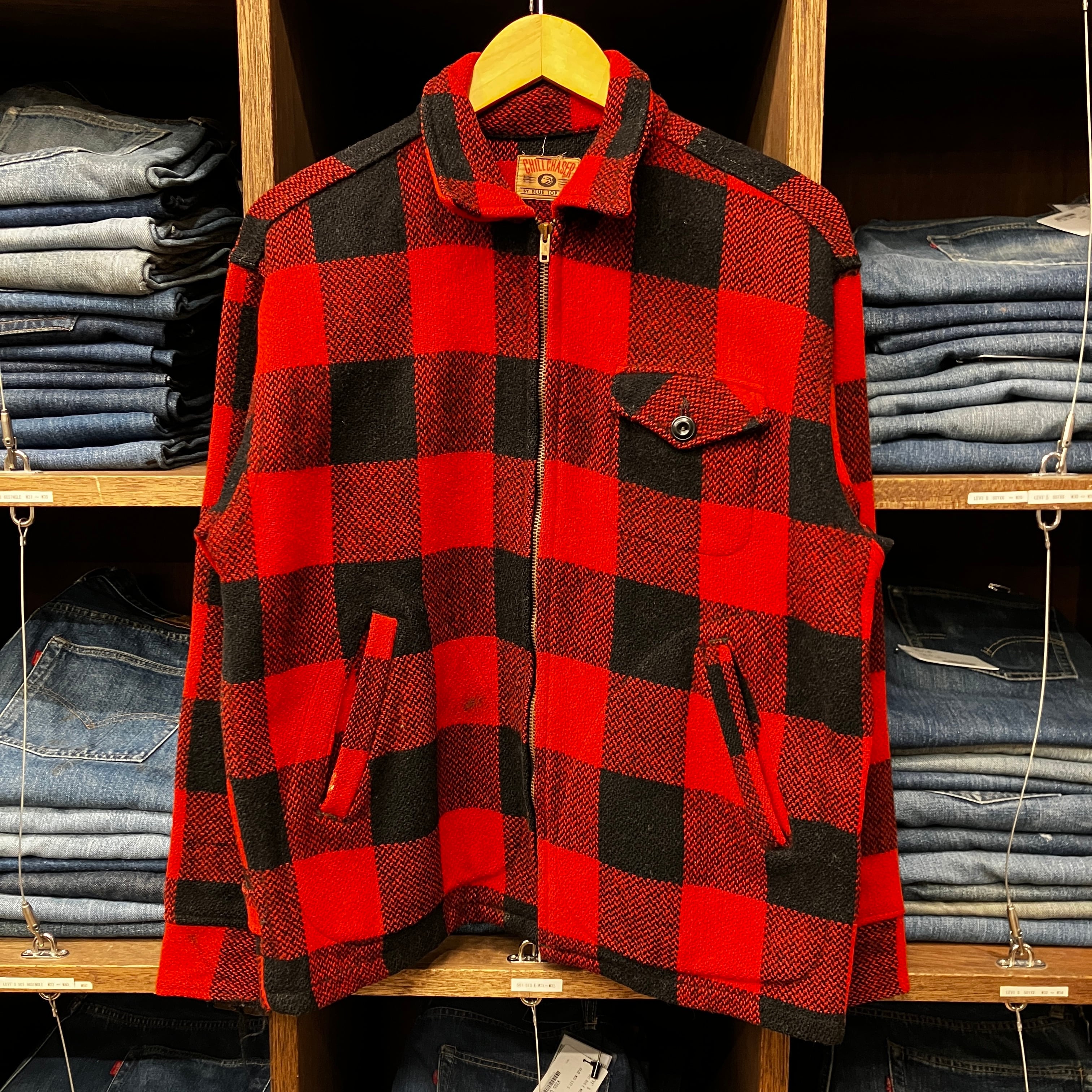 1950'S CHILL CHASER RED CHECK WOOL SPORT JACKET | safarionline
