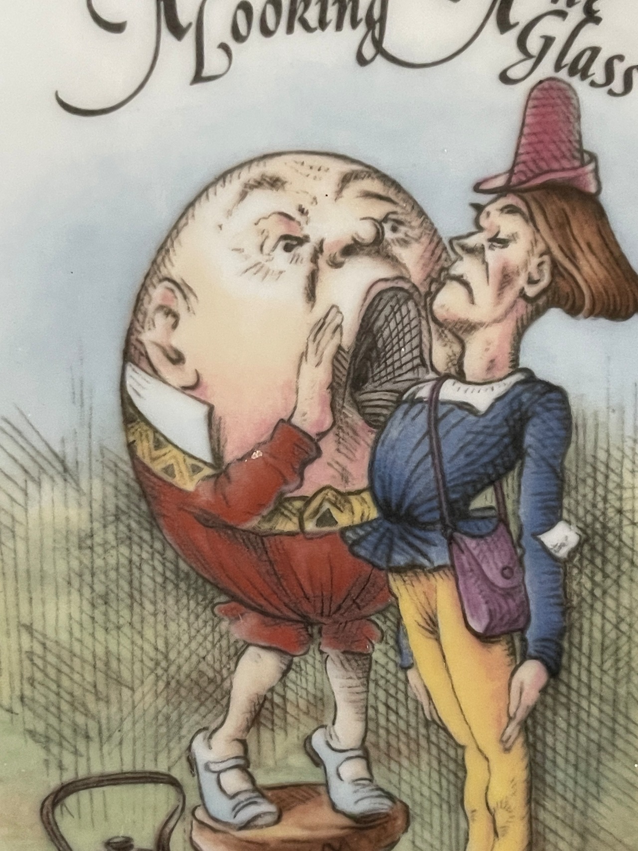 『Aynsley エインズレイ』不思議の国のアリス  鏡の国のアリス {ハンプティダンプティ} Humpty Dumpty  Vintage Alice in Wonderland Plateの画像07