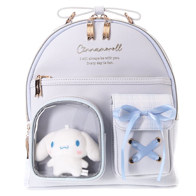 253337】サンリオ合皮チェック2ポケットぬい付ミニD | AXCIS