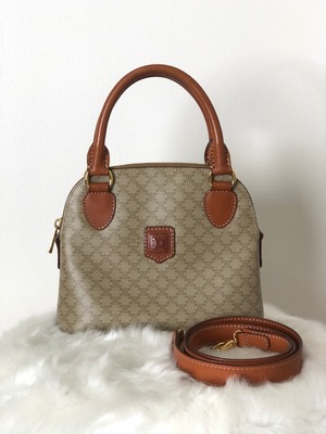 CELINE セリーヌ マカダム ブラゾン型押し レザー ミニボリード 2WAY 