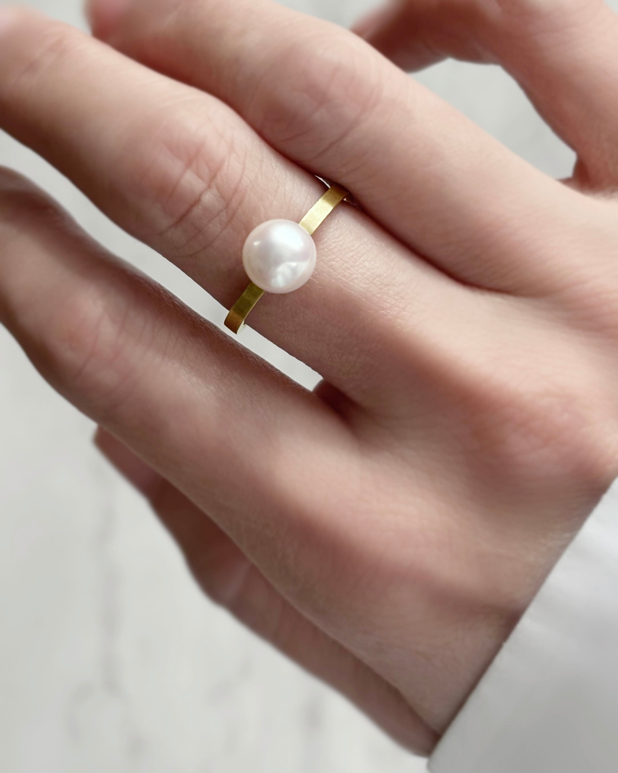 K18］ アコヤ真珠一粒リング | NEU & TIM