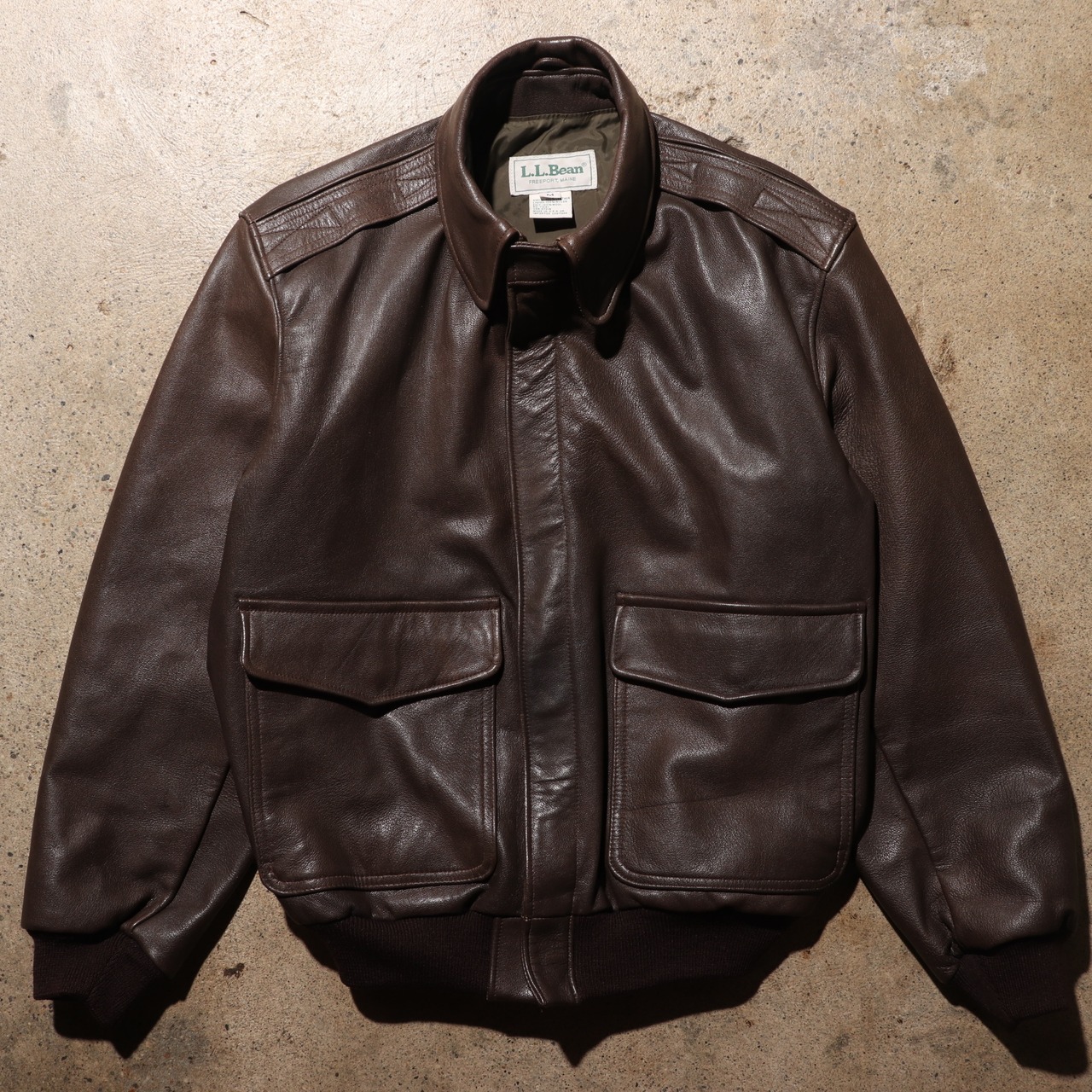 美品 M USA エルエルビーン A-2 レザージャケット L.L.Bean フライング 