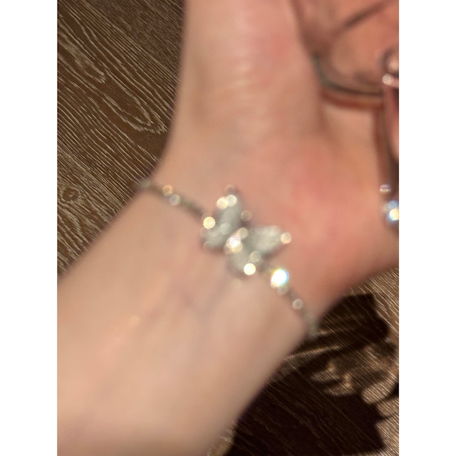 蝶々のジルコンブレスレット