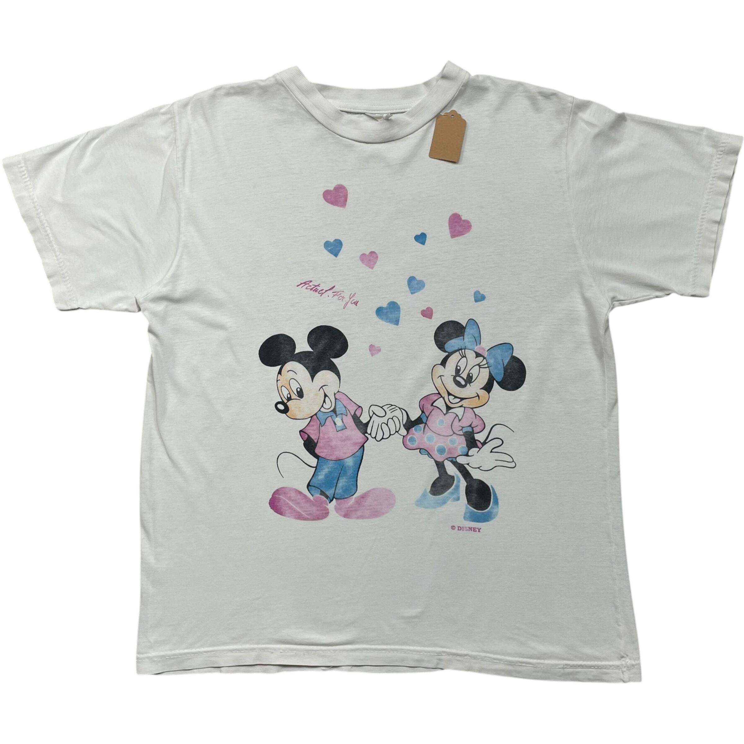 《XS》Disney ディズニー Tシャツ ミッキーマウス ミニーマウス フロントプリント ホワイト no.8223