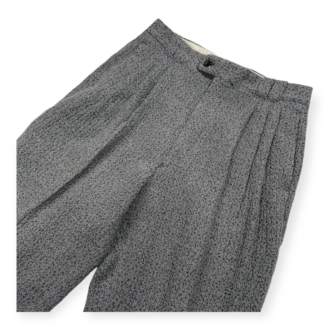 LANCEL ランセル 立体 デザイン タック スラックスパンツ サイズ 79 /グレー系/メンズ/日本製