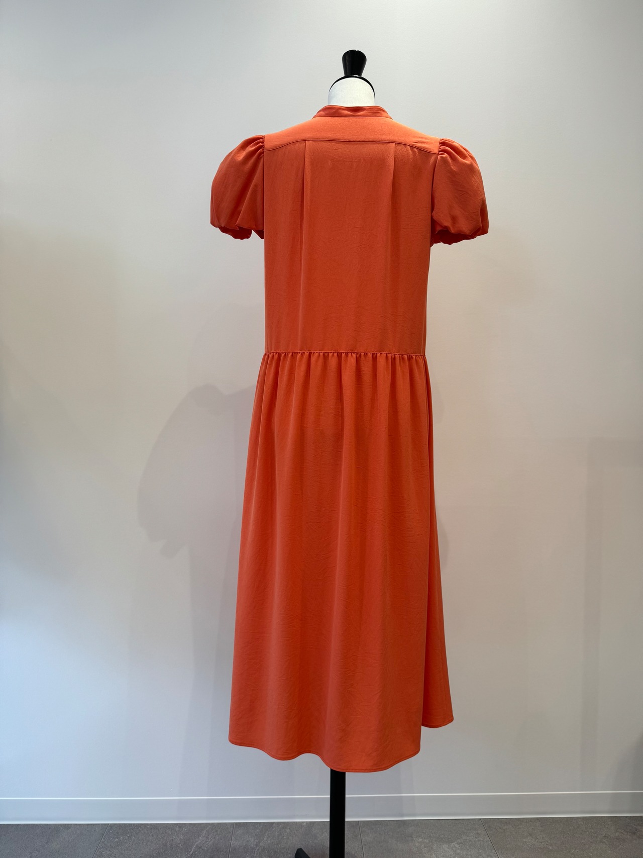 BORDERS at BALCONY PUFF SLEEVE GATHER DRESS ボーダーズアットバルコニー　パフスリーブギャザードレス