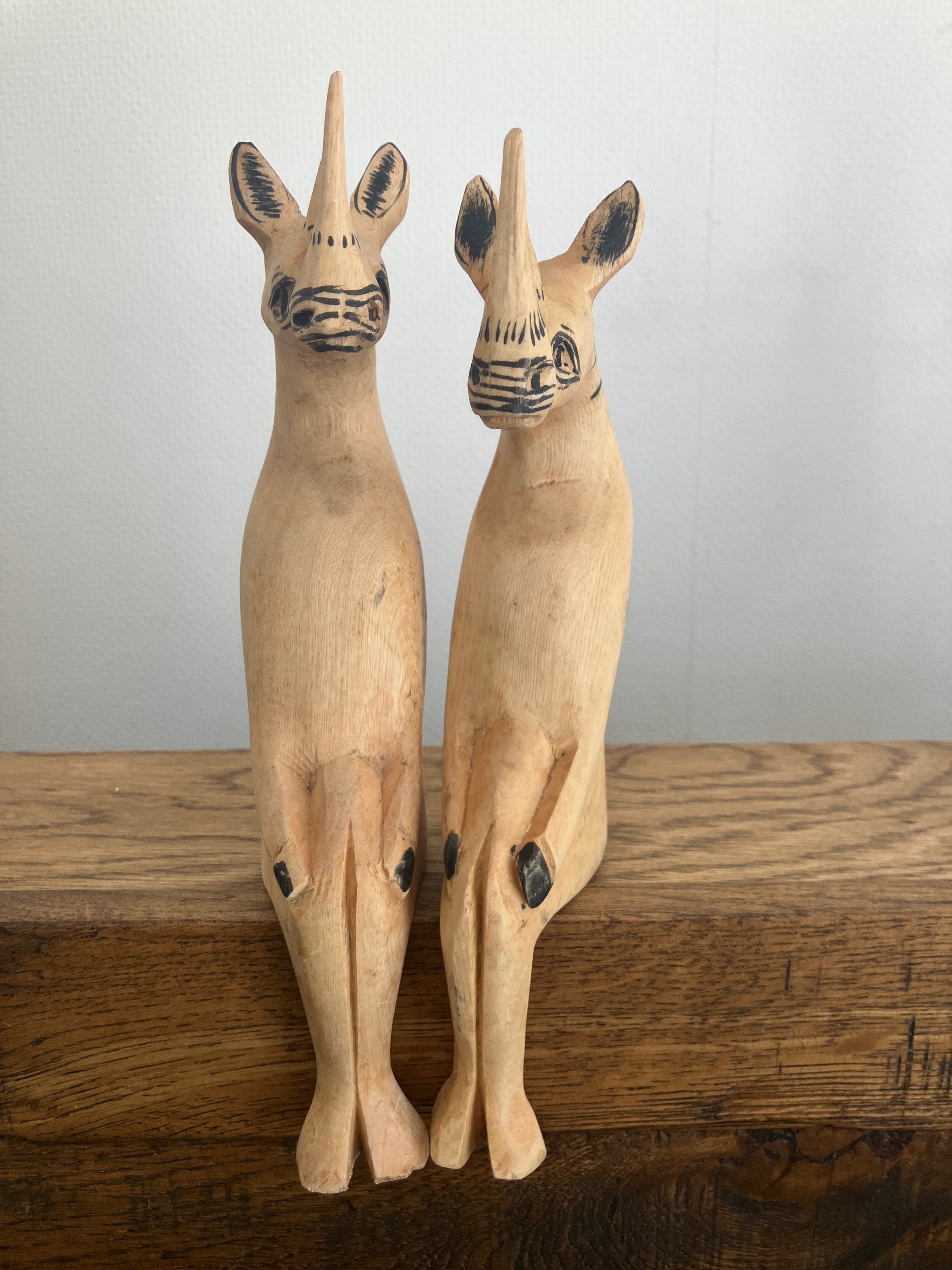 おすわり木彫りanimal 夫婦