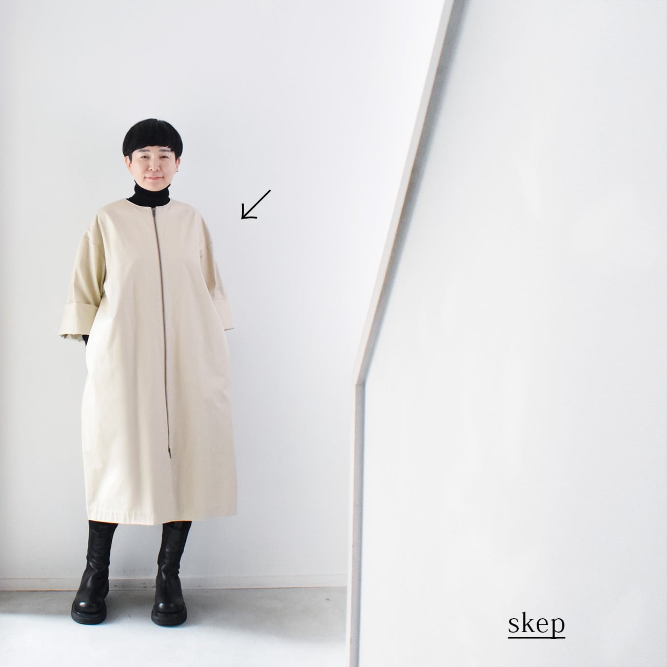 skep labo スケップラボ 丸首ライトコート 羽織もの | skep-online shop