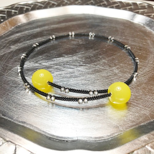 candy choker 【SV+黒糸】lemon