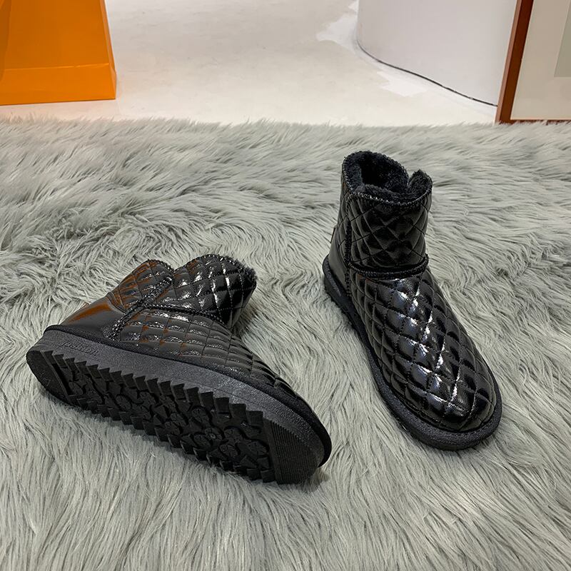 レディースウィンターカジュアルソリッド カラーレッド 靴 シューズ コットン 冬物 ラウンドトー ソリッドカラー フェイクシューズ15668615146