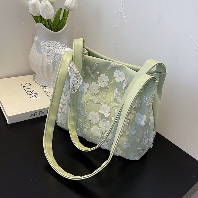 サマーレース 夏物 ハンドバッグ 手作りハンドバック90018960633