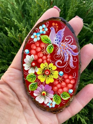 ペトリキフカ塗りのマグネット ペトリキウカ村（Khomenko製作）