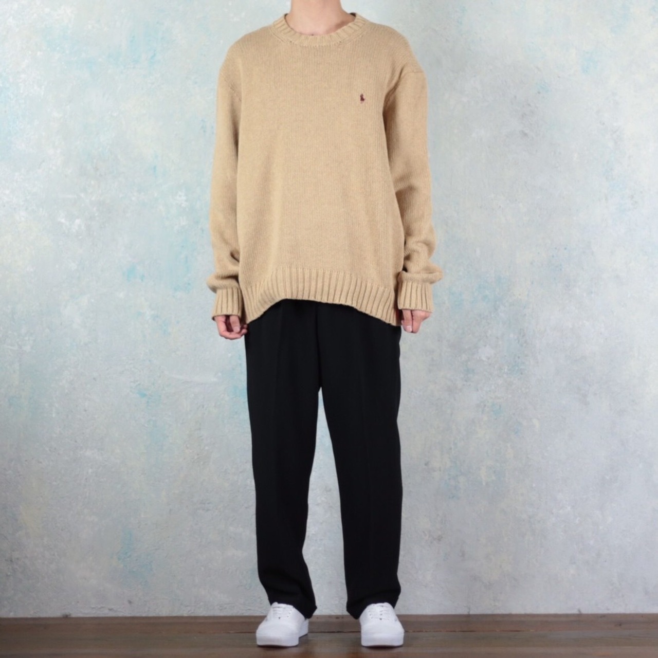 Polo by Ralph Lauren ベージュカラー オーバーサイズ コットン ニット 