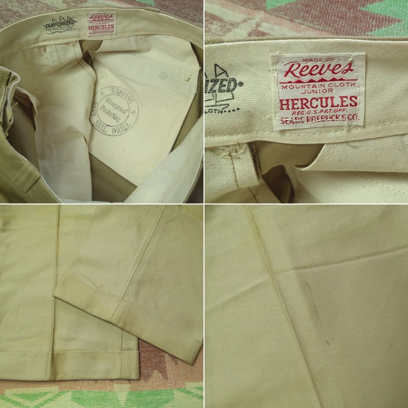 50s HERCULES Reeves MOUNTAIN CLOTH Cotton Sateen Work Pants 50s HERCULES Reeves MOUNTAIN CLOTH Cotton Sateen Work Pants