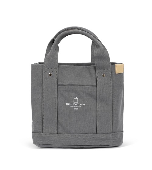 ハンドメイド ミニトートバッグ レディース 2way ショルダー 軽量 帆布 小さめ 自立 大容量 おしゃれ ICカードポケット付き 通勤 通学 サブバッグ グレー
