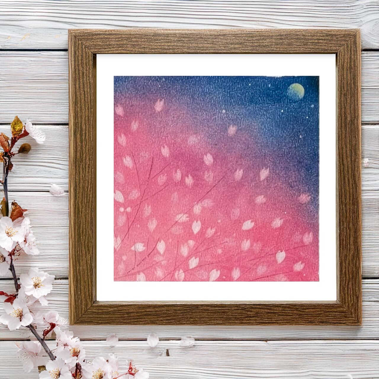 原画】夜桜(額入り)／パステルアート | フェアリーアート