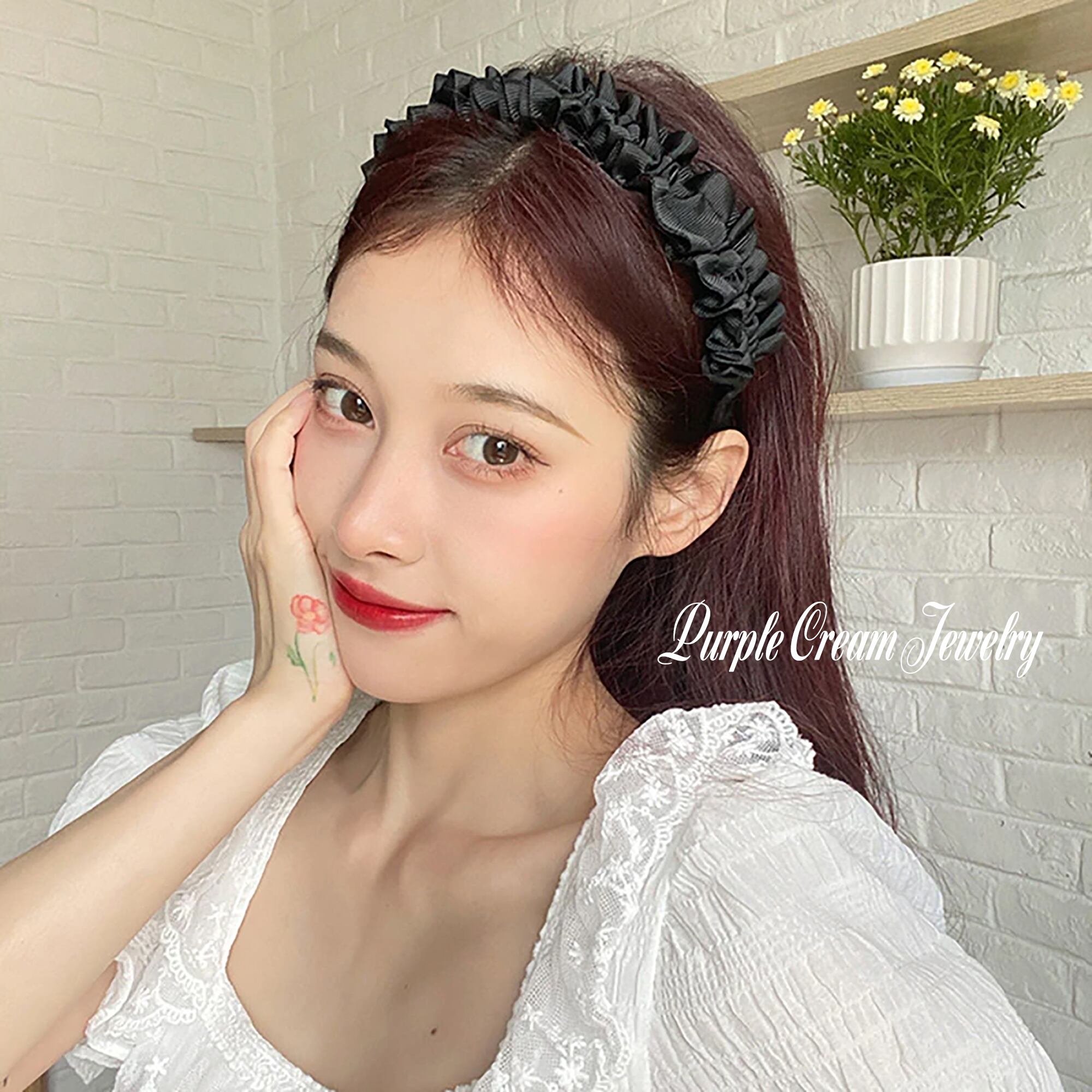 フリルカチューシャ P16 Purple Cream Jewelry フリルカチューシャ P16 Purple Cream Jewelry