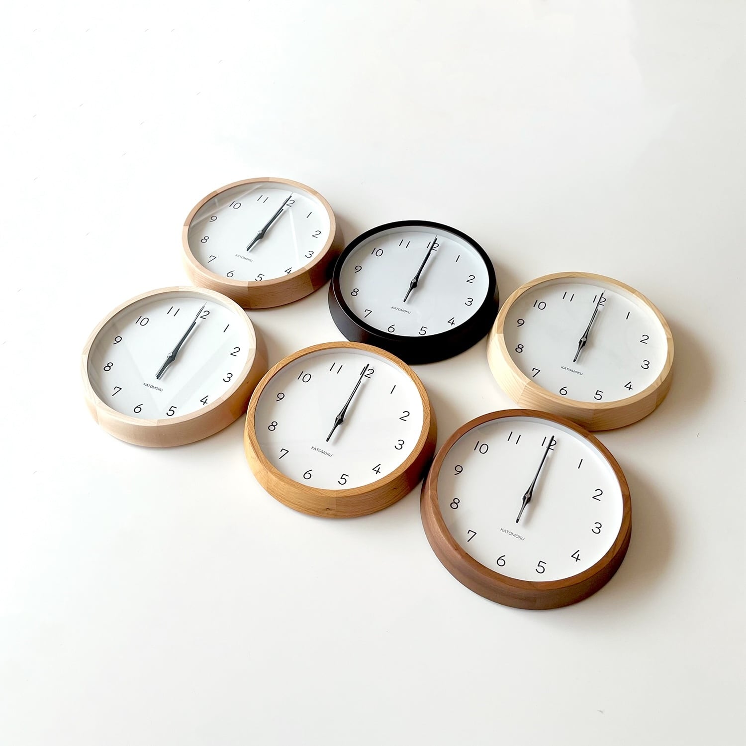 KATOMOKU muku clock 13 電波時計　連続秒針　加藤木工 KATOMOKU muku clock 13 LL ウォールナット km-139WA 掛け時計