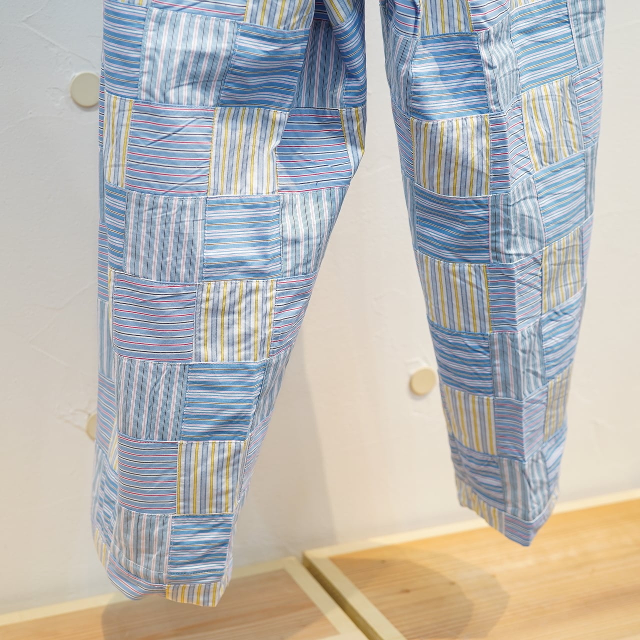 KUON（クオン） ストライプパッチワーク レギュラーカラーシャツ