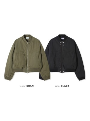 Cropped Padded MA-1 Bomber Jacket (2color)