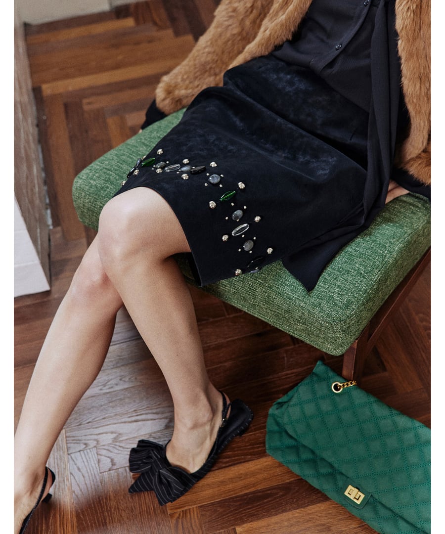 フェイクレザー◆ミディスカート【s-60133】